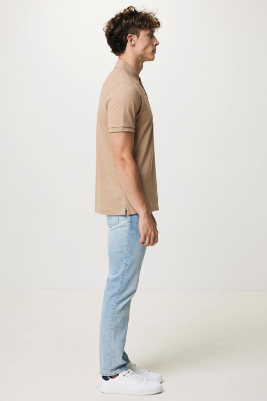 Polo tričko IQONIQ Yosemite z recykl. bavlny heather brown XXS 9