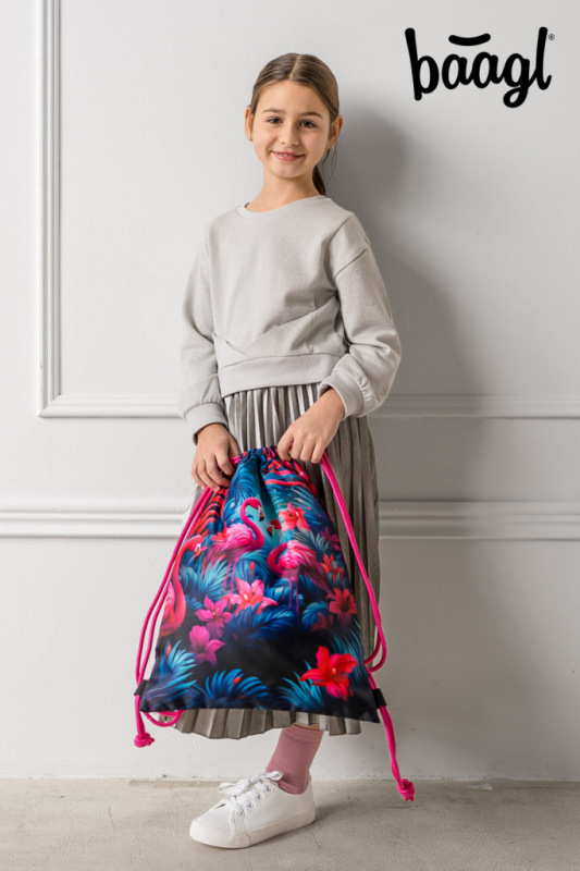 BAAGL SADA 3 Airy Plus Plameniaky: batoh, peračník, vrecko 15