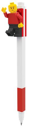 Gélové pero, 0,7 mm, s vrchnákom, s mini figúrkou, LEGO, červené 1