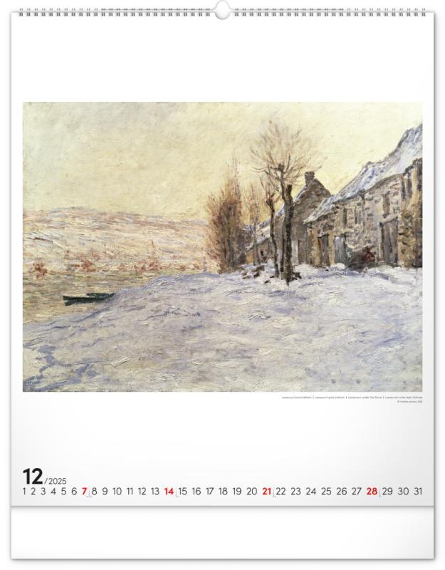 Nástenný kalendár Claude Monet 2025, 48 × 56 cm