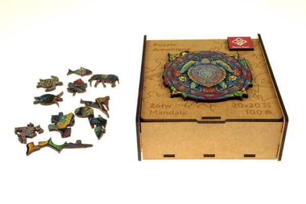 Puzzle, drevené, A4, 90 ks, PANTA PLAST "Mandala Turtle"