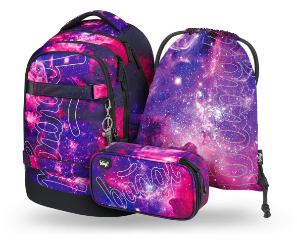 BAAGL SADA 3 Skate Max Galaxy: batoh, peračník, vrecko