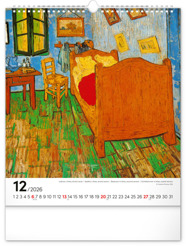 NOTIQUE Nástenný kalendár Vincent van Gogh 2026, 30 x 34 cm 12