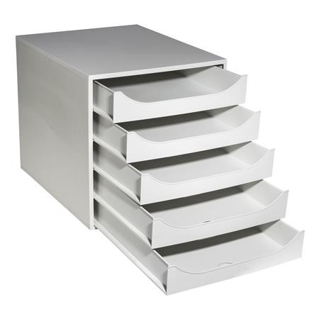 Úložný box na dokumenty, plastový, 5-zásuvkový, EXACOMPTA "Ecobox Office", sivý 4