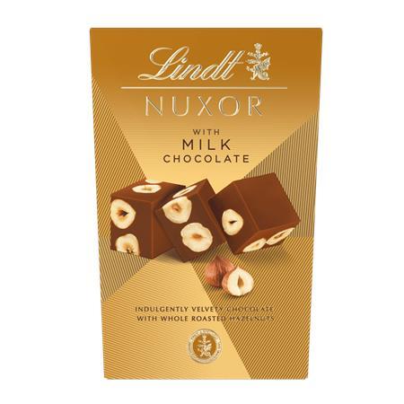 Dezert, 150 g, LINDT "Nuxor", mliečna čokoláda s lieskovoorieškovými pralinkami