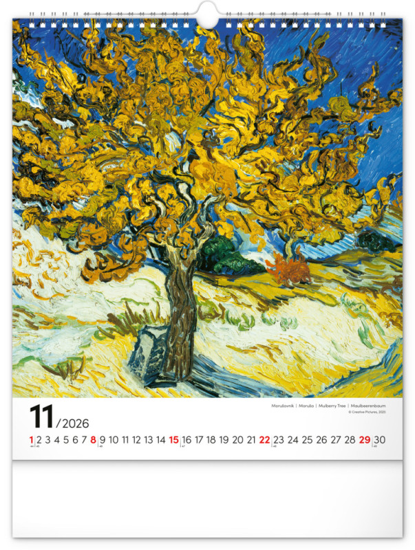 NOTIQUE Nástenný kalendár Vincent van Gogh 2026, 30 x 34 cm 11