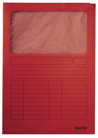 Kartónová doska, s okienkom, A4, LEITZ, červená