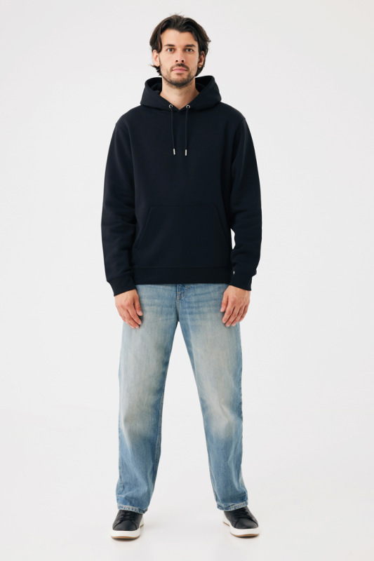 IQONIQ Joshua Unisex mikina s kapucňou z rec. bavlny čierna XS 8