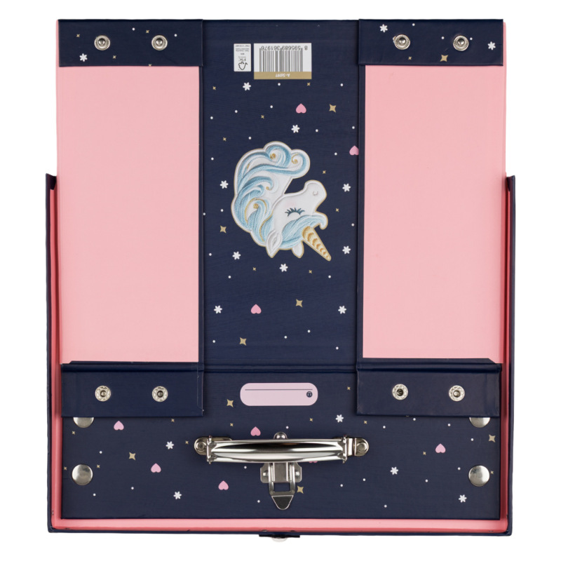 BAAGL Skladací školský kufrík Unicorn Gold s kovaním 3