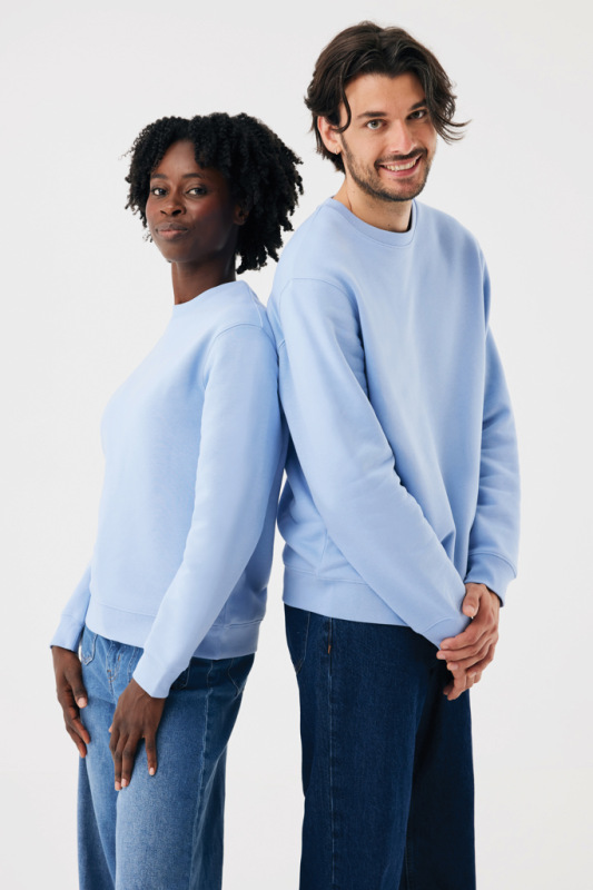 IQONIQ Toria Unisex mikina s okrúhl. výstrihom z rec. bavlny sky blue L 17