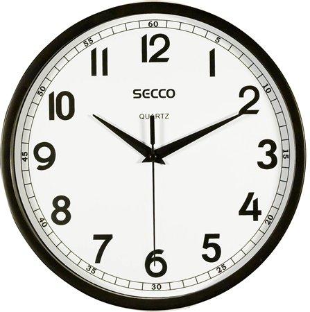 Nástenné hodiny, 24,5 cm,  SECCO, čierna