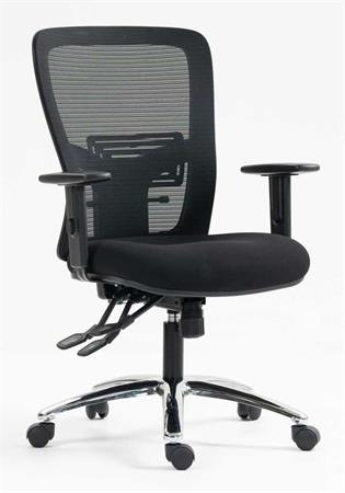 MAYAH Kancelárska stolička, s opierkami, čierne čalúnenie, sieťové operadlo, čierny podstavec, M 1