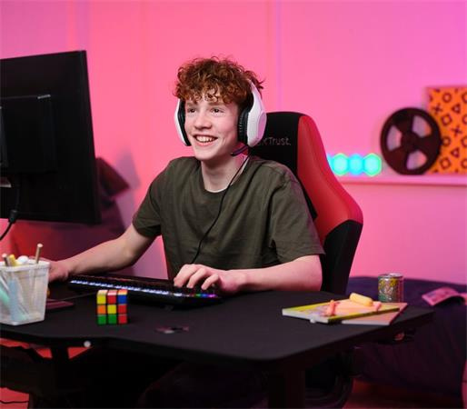 Slúchadlá, s mikrofónom, gaming, TRUST "GXT415 Zirox", biela 4
