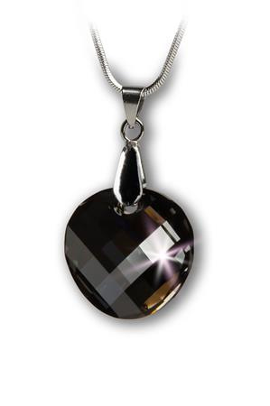 Retiazka, okrúhly tvar, s príveskom Black Diamond SWAROVSKI®, 18mm ART CRYSTELLA®