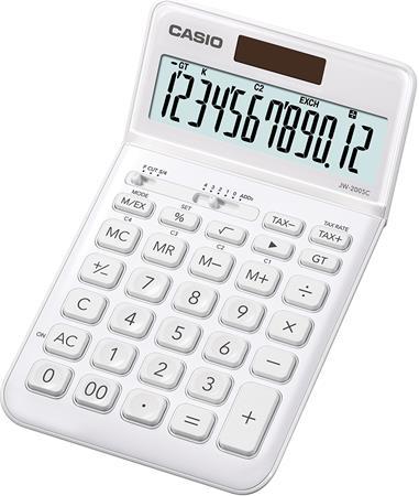 Kalkulačka, stolová, 12-miestna, CASIO "JW 200SC", biela