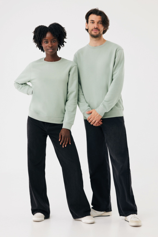 IQONIQ Toria Unisex mikina s okrúhl. výstrihom z rec. bavlny Iceberg green L 16