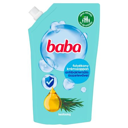 Tekuté mydlo, náhradná náplň, 0,5 l, BABA, s čajovníkom 1