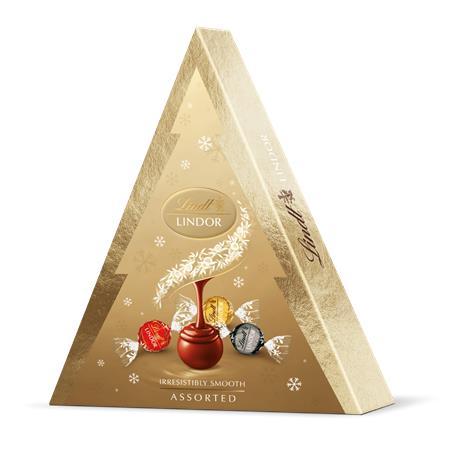 Dezert, 125 g, vianočný stromček, LINDT "Lindor", mix príchutí