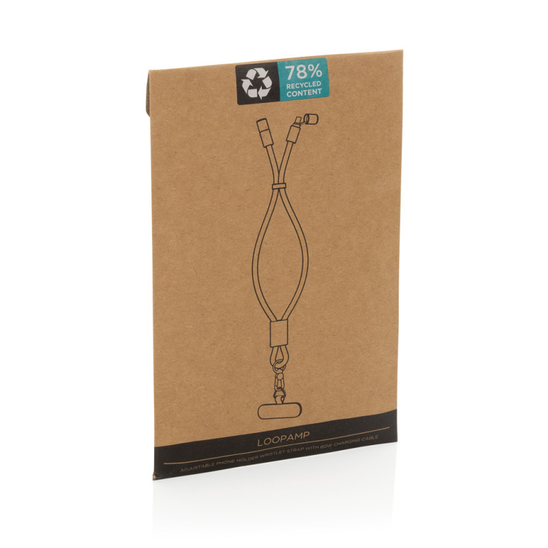 LoopAmp nastaviteľné pútko na telefón z RCS RPET 60W káblom čierna 14