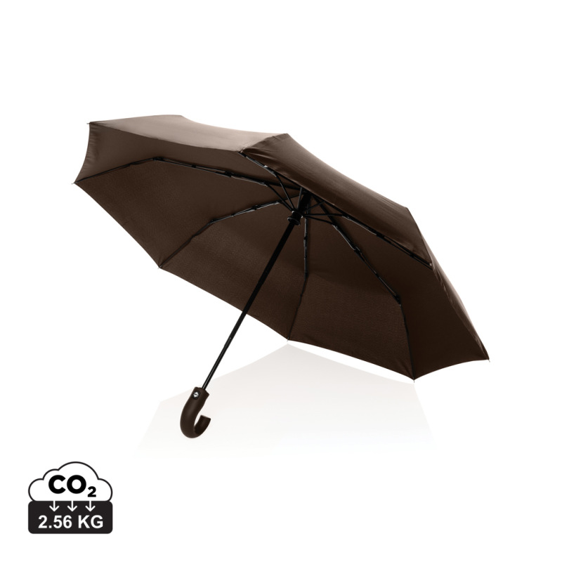 KENTO URBAN 21" AWARE™ 190T RPET dáždnik s auto otv./zatv. hnedá