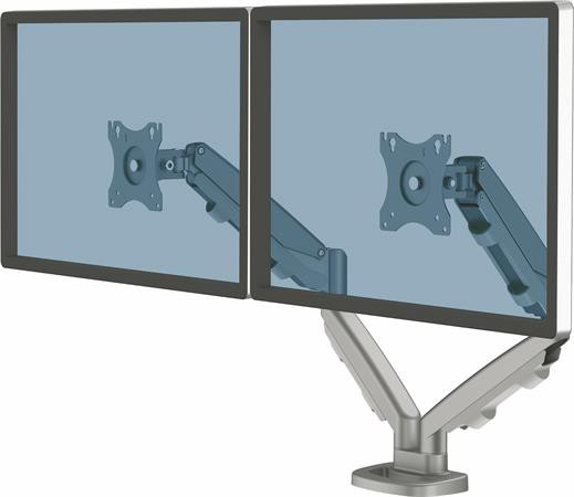 Držiak na monitory pre dva monitory, FELLOWES „Eppa™ Dual“, strieborný 2