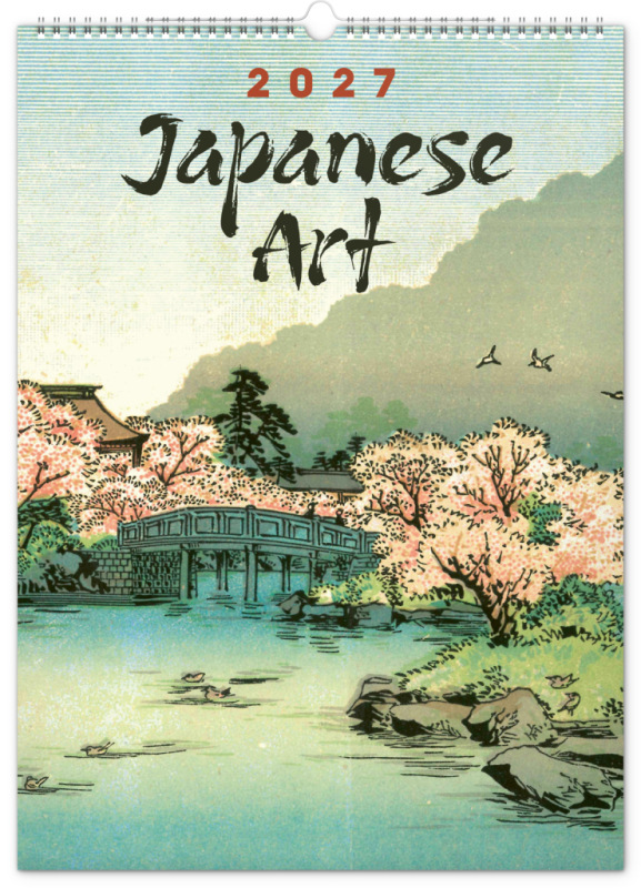 NOTIQUE Nástenný kalendár Vintage plagáty – japonské umenie 2027, 33 x 46 cm