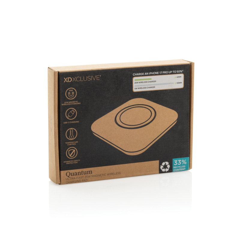 Quantum ultra-rýchla 25W magnet. Bezdrôt. nabíjacia podložka sivá 2