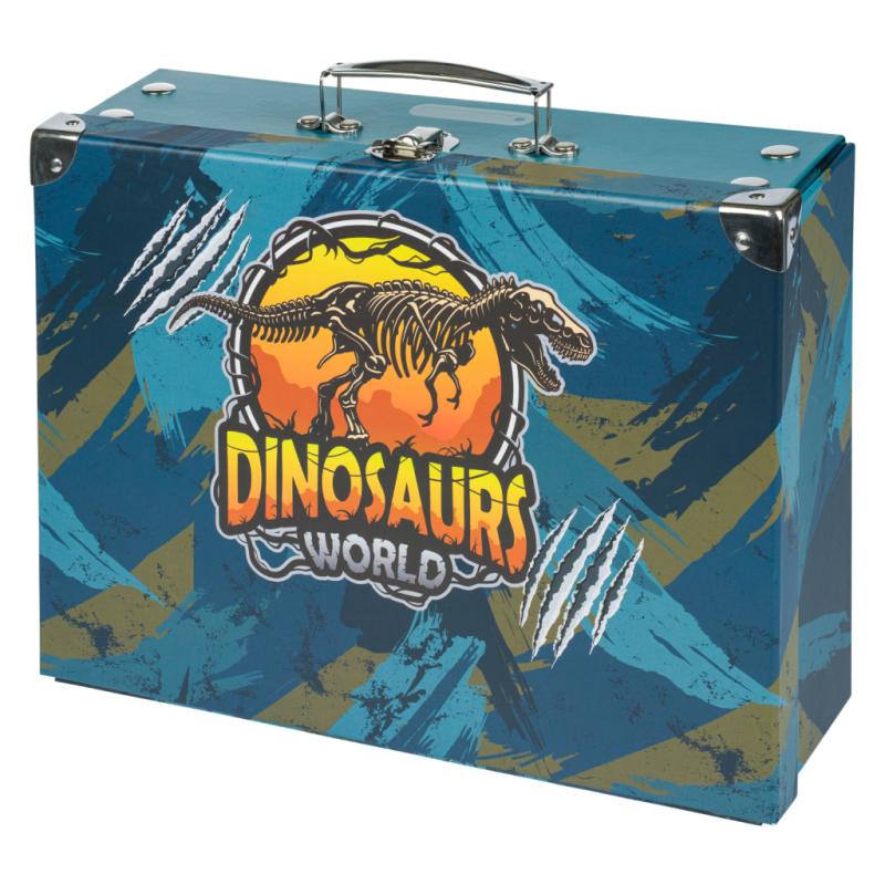 BAAGL Skladací školský kufrík Dinosaurs World s kovaním