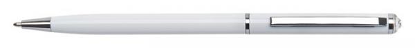 Guľôčkové pero, Crystlas from SWAROVSKI®, s bielym krištáľom, 13 cm, ART CRYSTELLA, biela