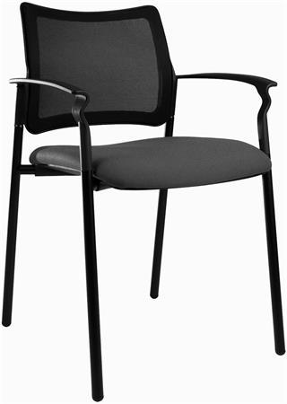 . Konferenčná stolička, plastový poťah, čierny lakovaný oceľový rám, plastová lakťová opierk
