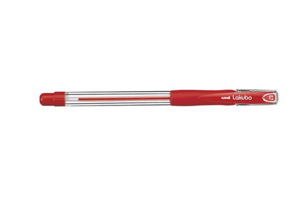 Guľôčkové pero, 0,3 mm, so viečkom, UNI „SG-100 Lakubo“, červené