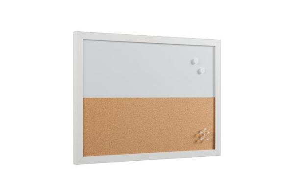 Kombinovaná tabuľa, magnetická, korková, 60x40 cm,  biely rám, VICTORIA, "Elements"