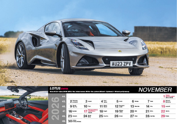 Nástenný kalendár Fast cars 2026 11