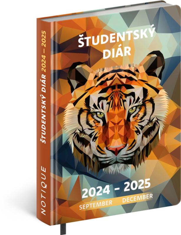 NOTIQUE Študentský diár Tiger (september 2024 – december 2025), 9,8 x 14,5 cm