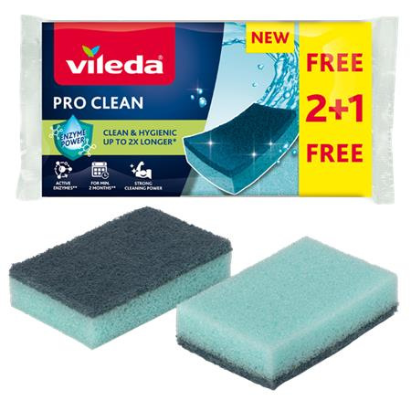 Špongia, 2+1 ks, VILEDA "Pro Clean", modrá 1