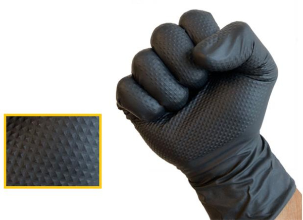 . Ochranné rukavice, jednorazové, nitrilové, 8,4 g, veľkosť XL, 90 ks, nepudrované, čierne 2