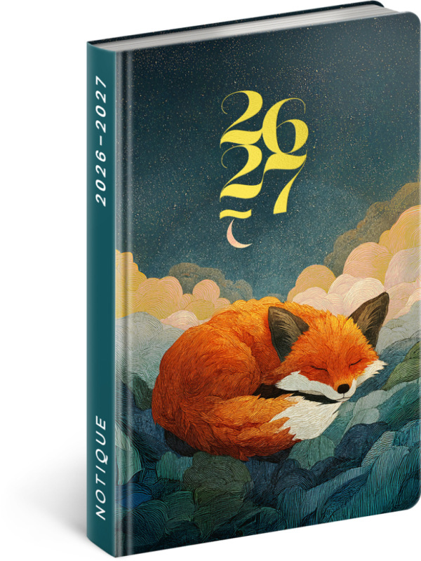 NOTIQUE 18-mesačný diár Petito – Spiaca líška 2026/2027, 11 x 16 cm