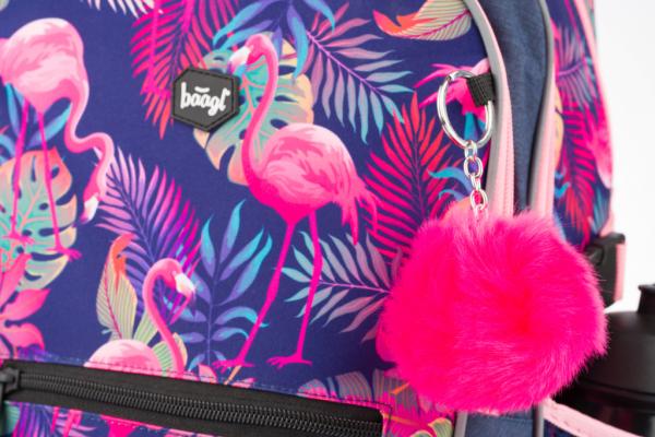 BAAGL SET 4 Flamingo: aktovka, peněženka, penál, sáček
