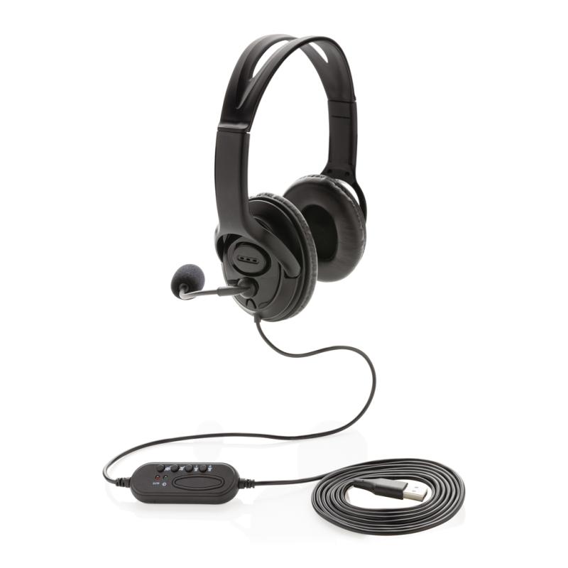 Kancelársky headset s mikrofónom čierna 2