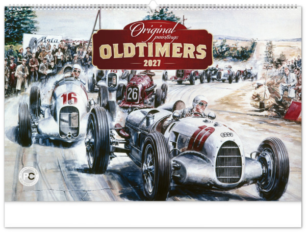 NOTIQUE Nástenný kalendár Oldtimers – Václav Zapadlík 2027, 64 x 42 cm