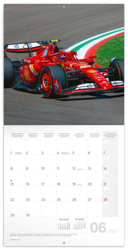 NOTIQUE Poznámkový kalendár Formula – Jiří Křenek 2026, 30 x 30 cm 1