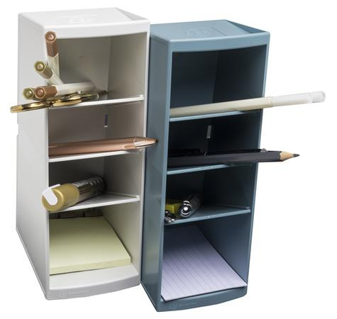 Stolový organizér, multifunkčný, 4 priehradky, 8x23x11 cm, EXACOMPTA "Autentik", biele 7