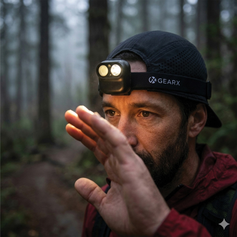 Gear X RCS čelová lampa z rec. plastu s pohybovým senzorom čierna 10