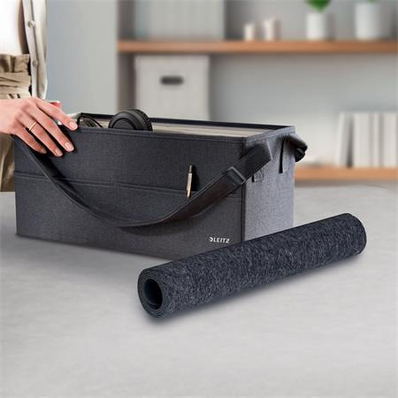 Podložka na stôl, 70x36 cm, filcová, LEITZ, tmavosivá 6