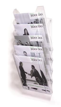 Stojan na prospekty, stolový a nástenný, stojatý, A4, DURABLE "COMBIBOXX® XL", priehľadná