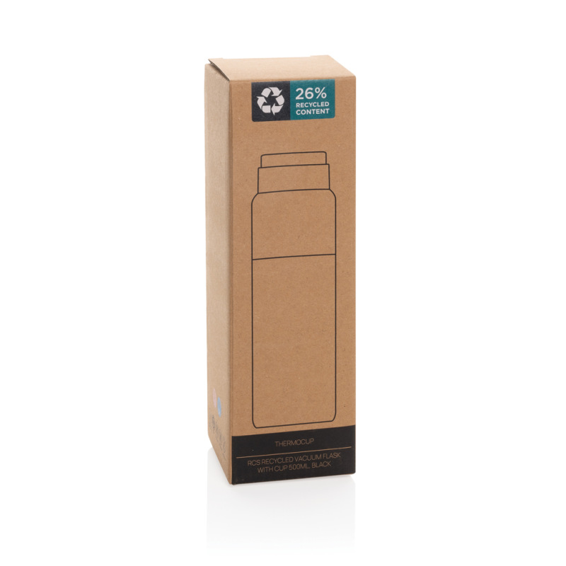 Thermocup RCS termosku z recykl. materiálov s pohárom 500ml čierna 9