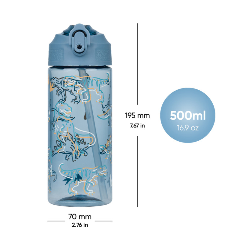 BAAGL Tritanová fľaša na nápoje so slamkou Dino, 500 ml 4