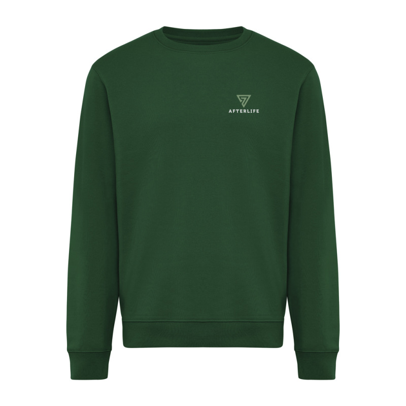IQONIQ Toria Unisex mikina s okrúhl. výstrihom z rec. bavlny forest green M 4