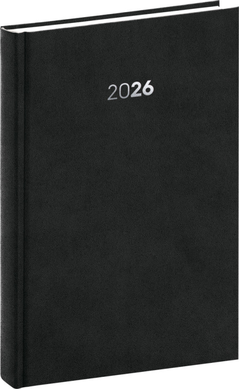 NOTIQUE Denný diár Balakon 2026, čierny, 15 x 21 cm