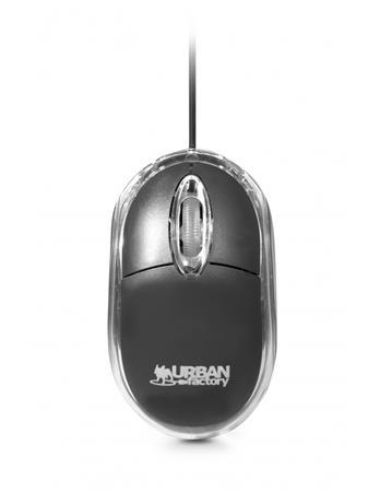 Myš, drôtová, optická, malá veľkosť, USB, URBAN FACTORY "Crazy Small", čierna